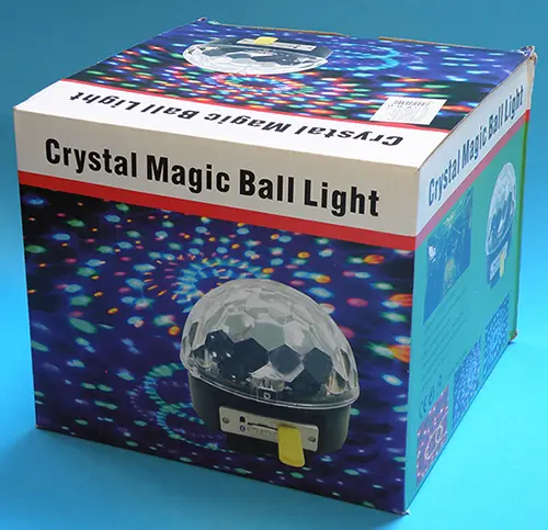 Foto do aviso oficial: Crystal Magic Ball Light Luz de bola — risco: Queimaduras & Choque elétrico