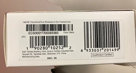 Photo from the official notice: 1 More PistonBuds wireless headphone — environment risk