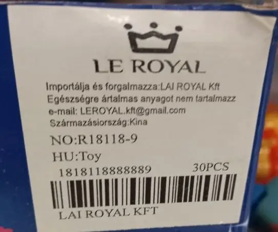 Foto dell’avviso ufficiale: Le Royal (on the collective packing) Toy Giocattolo di plastica — rischio: Rischio chimico & Ostruzione delle vie aeree