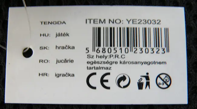 Foto dell’avviso ufficiale: Tengda (on label) játék Giocattolo di plastica — rischio: Rischio chimico & Ostruzione delle vie aeree