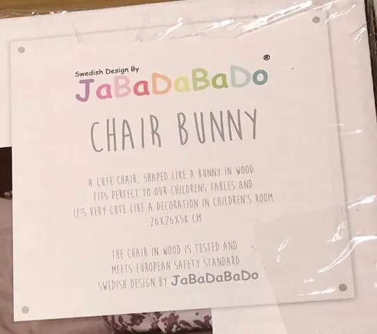 Foto aus der offiziellen Meldung: Jabadabado AB Kids Chair Bunny Kinderstuhl — Risiko: Strangulierung