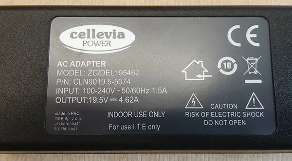 Photo de l’avis officiel: cellevia POWER Notebook power adapter Adaptateur d’alimentation — risque: Choc électrique
