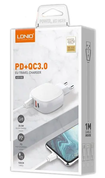 Photo de l’avis officiel: LDNIO EU Travel Charger Chargeur USB — risque: Choc électrique (A12/00198/22)