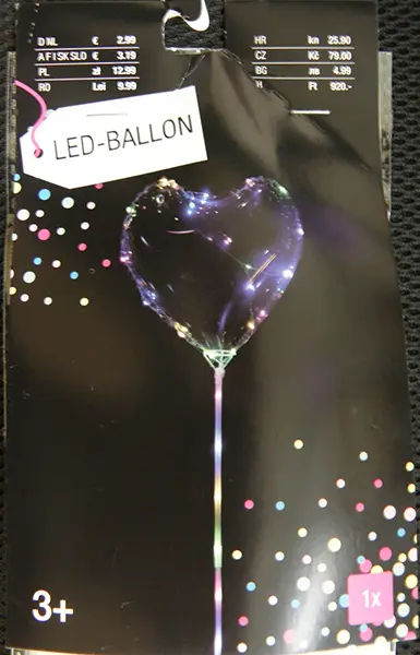 Photo de l’avis officiel: LED Balloon Ballon avec lumières LED — risque: Risque chimique