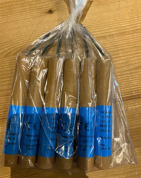 Photo de l’avis officiel: Pirotecnia El Gato SL Silver Whistle Feux d’artifice — risque: Blessures