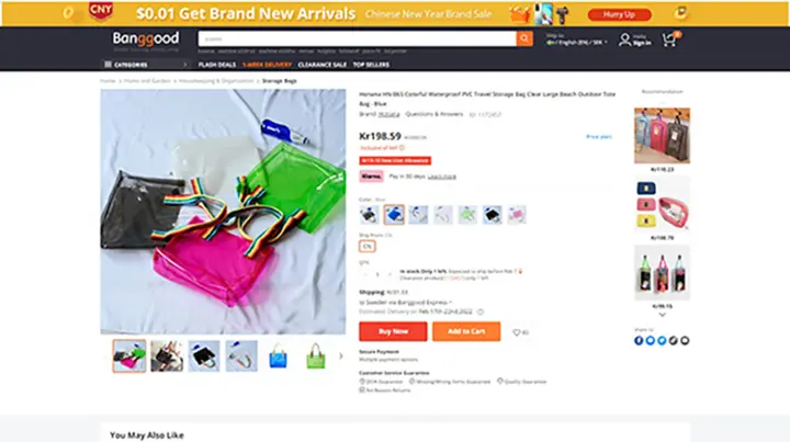 Foto do aviso oficial: Honana Honana HN-B65 Colorful Vattentät PVC Travel Storage Bag Rensa Stor Beach Outdoor Tote Bag – Grå Saco de — risco: Químico
