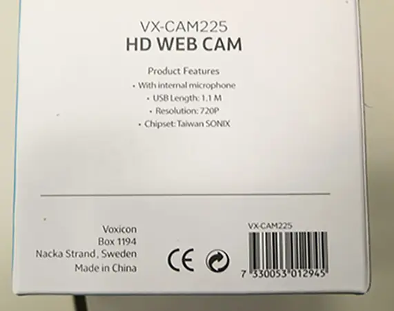 Photo de l’avis officiel: Voxicon CAMÉRA WEB — risque: Risque chimique