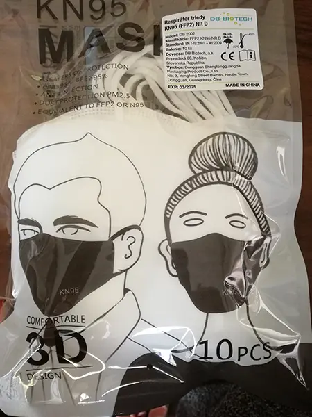 Foto aus der offiziellen Meldung: DB BIOTECH Particulate respirator HG-KN95 Partikelfiltermaske — Risiko: Gesundheitsrisiken/Sonstige