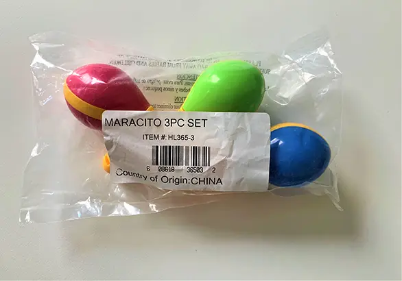 Photo de l’avis officiel: Edushape MARACITO 3PC SET Bébé maracas — risque: Étouffement & Blessures