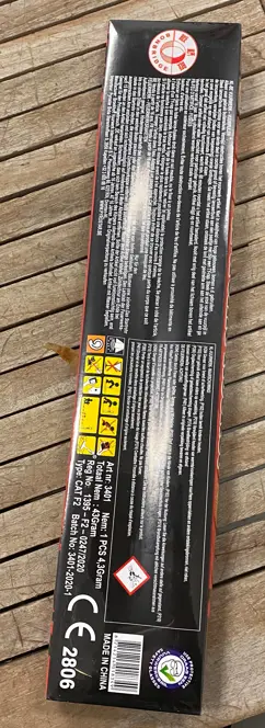 Foto dell’avviso ufficiale: Bonbridge X-treme Rocket Fuochi d'artificio — rischio: Lesioni uditive