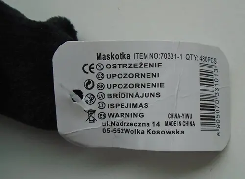 Foto aus der offiziellen Meldung: PANDA with a suction cup Plüschspielzeug — Risiko: Ersticken
