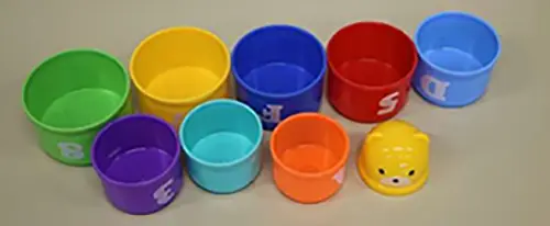 Foto dell’avviso ufficiale: New Baby Kleinkind ungiftige Spielzeuge pädagogische Stapelbecher Random Style Coppe di impilamento — rischio: Soffocamento per inalazione