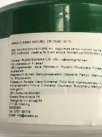 Foto dell’avviso ufficiale: ARKO Classic Natural Krem Ekstra Lozione corpo e viso — rischio: Rischio chimico