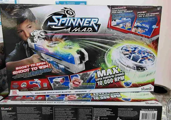 Foto uit de officiële melding: Spinner Mad ADVANCED SINGLE SHOT BLASTER - METEROID Speelgoedpistool — risico: Aantasting van het gezichtsvermogen