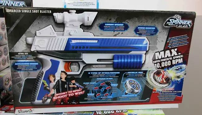 Foto uit de officiële melding: Spinner Mad ADVANCED SINGLE SHOT BLASTER - METEROID Speelgoedpistool — risico: Aantasting van het gezichtsvermogen