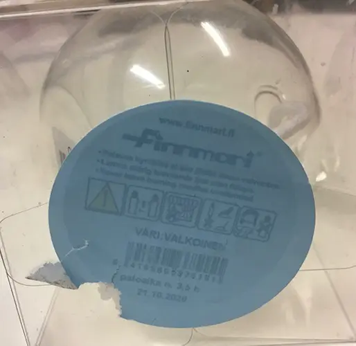 Photo de l’avis officiel: Finnmari Lampe à huile — risque: Risque chimique & Incendie