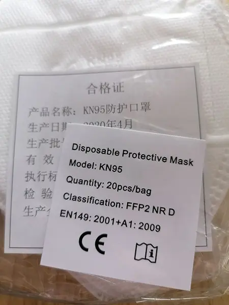 Photo de l’avis officiel: EireMed EireMed Respirator Facemask Masque filtre à particules — risque: Risque sanitaire/autre