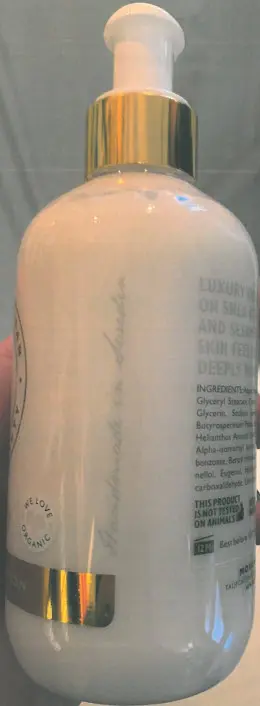 Photo de l’avis officiel: Moyana Corigan White Linen Hand &amp; Body Lotion Lotion pour la main et le corps — risque: Risque chimique