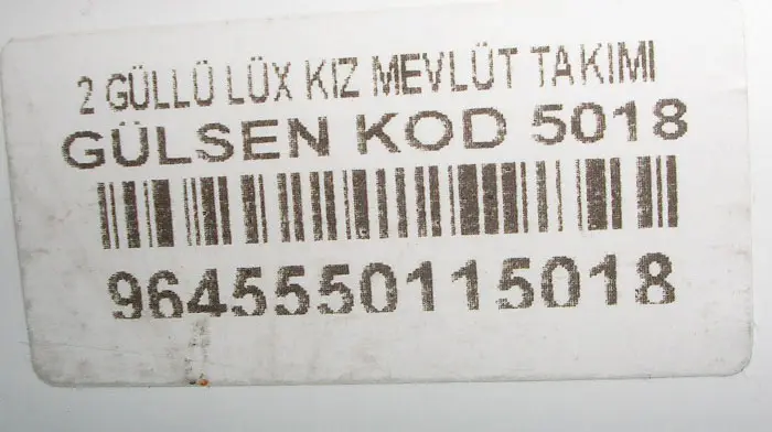 Foto do aviso oficial: Gülsen Baby Minik Gülücökler Icin Conjunto de roupas para bebés — risco: Engasgamento