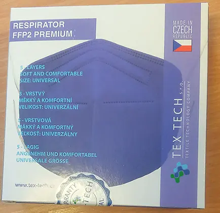 Photo de l’avis officiel: TEX-TECH FFP2 Premium Masque de filtre à particules — risque: Risque sanitaire/autre (A12/00375/22)