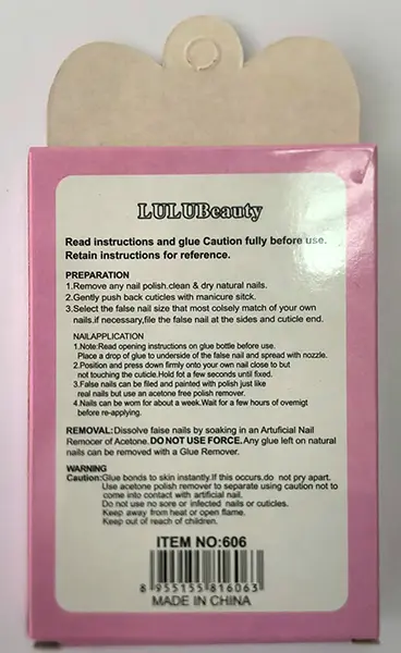 Foto dell’avviso ufficiale: LULUBeauty Unghie false — rischio: Rischio chimico (A12/00351/22)