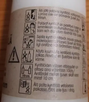 Foto do aviso oficial: Pirkka Pirkka pöytäkynttilä Vela — risco: Queimaduras & Incêndio