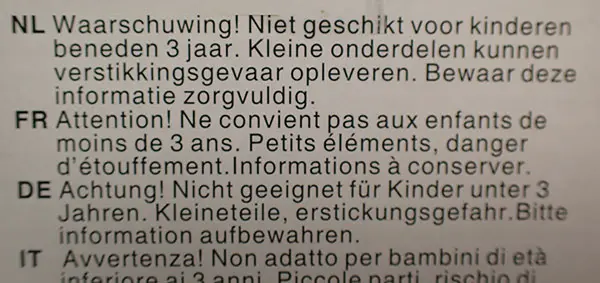 Photo from the official notice: Zeeman Wooden toy train — choking risk