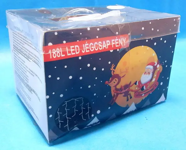 Foto dell’avviso ufficiale: 188L LED JÉGCSAP FÉNY Catena di illuminazione — rischio: Ustioni & Scossa elettrica
