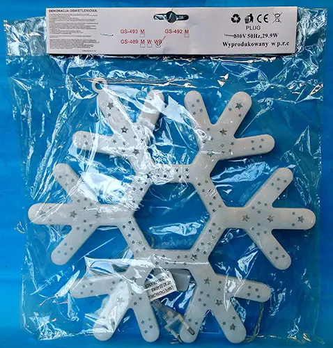 Photo from the official notice: LAMPKI CHOINKOWE  ZEWNETRZNE WEWNETRZNE lighting chain — burns & electric shock risk