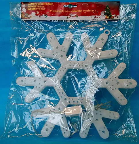 Photo from the official notice: LAMPKI CHOINKOWE  ZEWNETRZNE WEWNETRZNE lighting chain — burns & electric shock risk