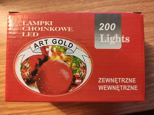 Photo de l’avis officiel: Art Gold Lampki choinkowe LED Art Gold Chaîne d’éclairage — risque: Choc électrique