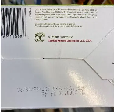 Foto do aviso oficial: DABUR, Formerly Organic Root Stimulator Olive Oil ORS Hair Relaxer Loção para o cabelo — risco: Químico