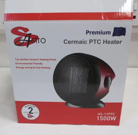 Foto uit de officiële melding: SAstro Ceramic PTC Heater Ventilatorverwarming — risico: Brandwonden & Brand