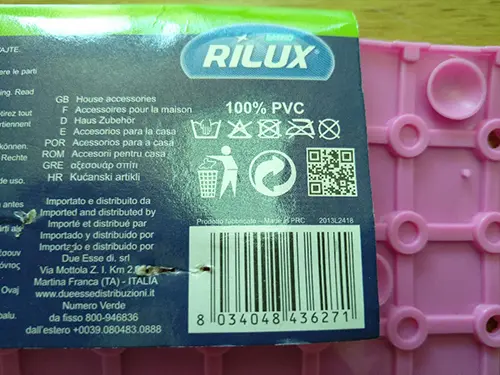 Photo de l’avis officiel: RILUX RILUX Tapis de bain — risque: Risque chimique