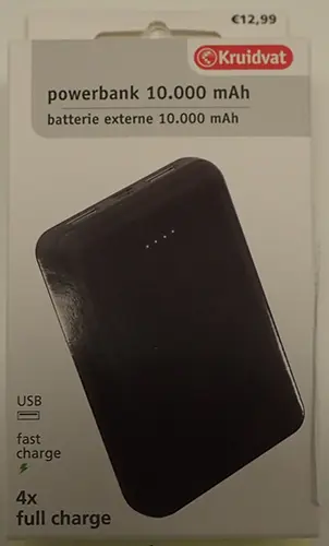 Photo from the official notice: Kruidvat, Trekpleister Powerbank — burns & fire risk