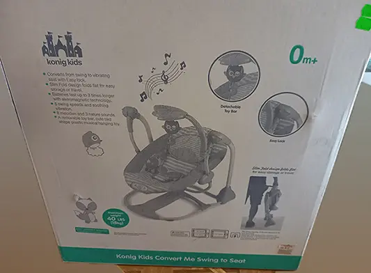 Foto do aviso oficial: konig kids Baby swing Nakko 20 Balanço elétrico para bebés — risco: Ferimentos