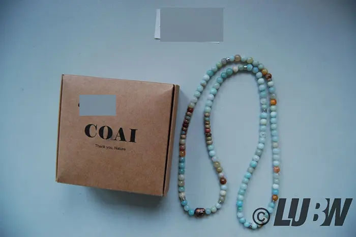 Foto aus der offiziellen Meldung: COAI coai Unisex 108 Mala aus Vielfärbig Amazonit mit BuddhaKopf Armband — Risiko: Chemikalie
