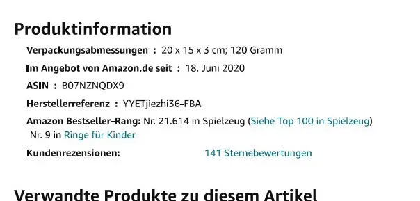 Photo from the official notice: Ouinne Ouinne 36 Stück Kinderringe Mädchen, Einstellbare Ringe funkeln mit Herzform Vitrine für Kinder Spie ch — chemical risk