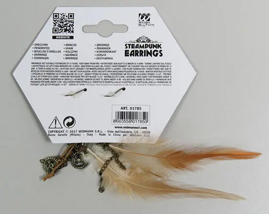 Foto dell’avviso ufficiale: Widmann Steampunk earrings Orecchini — rischio: Rischio chimico