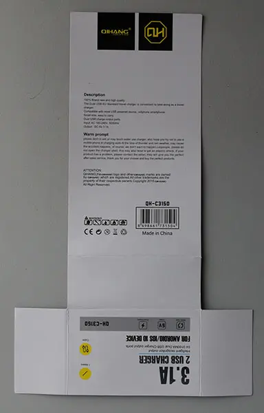 Foto do aviso oficial: Qihang 3.1A 2 USB CHARGER Carregador USB — risco: Choque elétrico