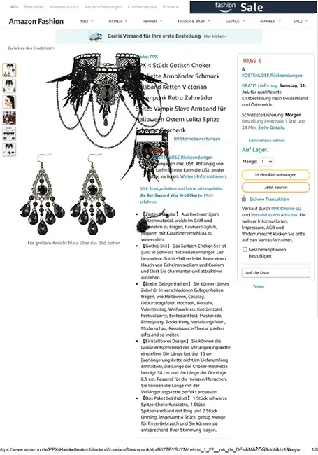 Foto del aviso oficial: PPX PPX 4 Stück Gotisch Choker Halskette Armbänder Schmuck Halsband Ketten Victorian Steampunk Retro Zah Conju — riesgo: Riesgos químicos