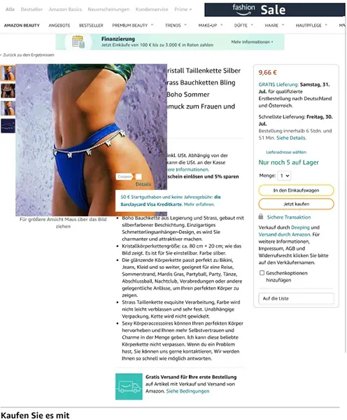 Zdjęcie z oficjalnego zgłoszenia: IYOU IYOU Glänzend Kristall Taillenkette Silber Schmetterling Strass Bauchketten Bling Nachtclub Bikini B Łańc — ryzyko: Chemiczne