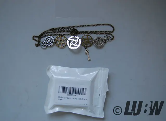 Photo from the official notice: PPX PPX 3 Stück Halskette und Ohrschmuck Retro Steampunk Uhrenteile Borduhrgänge Rädchen Ohrringe Antike neckl — chemical risk
