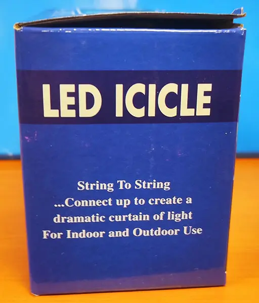 Foto do aviso oficial: LED Icicle light Corrente de iluminação — risco: Choque elétrico (A12/00547/22)