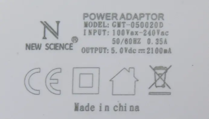 Photo from the official notice: NEW SCIENCE USB CHARGER — electric shock risk