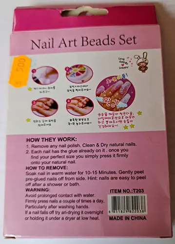 Photo de l’avis officiel: EM Nail Art Beads Set - School Girl Faux ongles — risque: Risque chimique