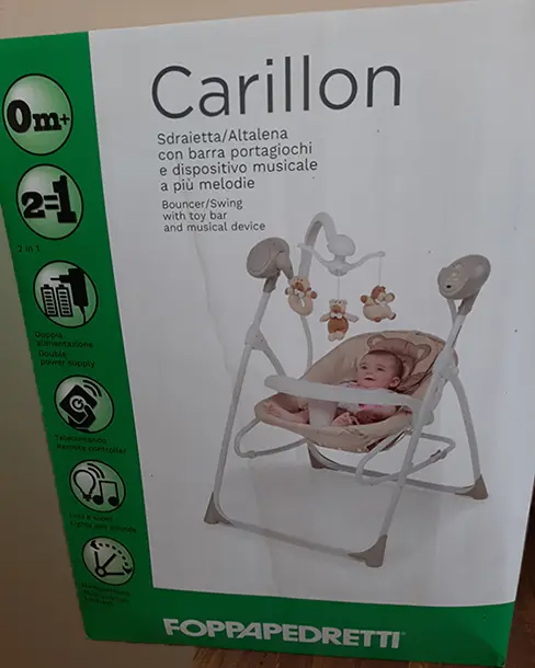 Foto do aviso oficial: FOPPAPEDRETTI CARILLON TEDDY Balanço do bebé — risco: Ferimentos