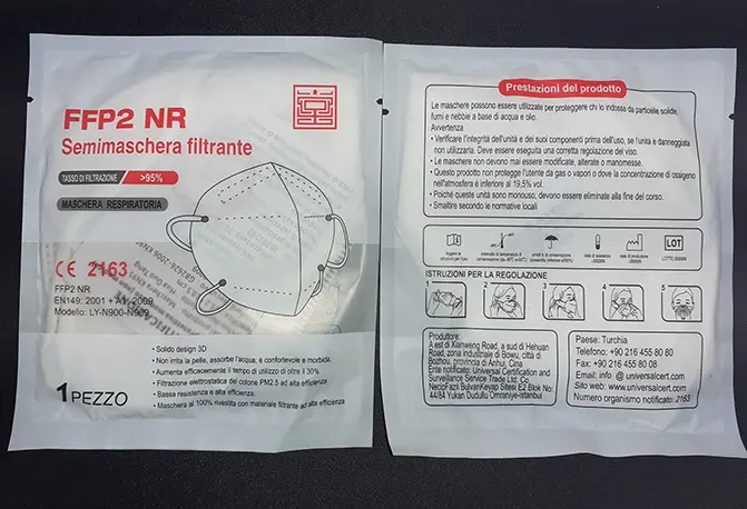 Foto do aviso oficial: Semimaschera filtrante Máscara de filtro de partículas — risco: Risco para a saúde / outro