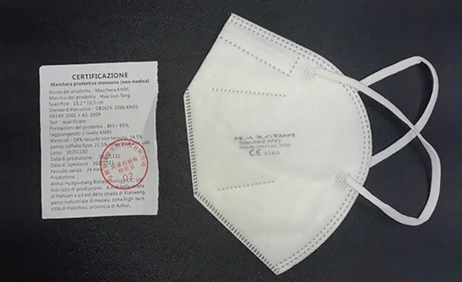 Foto do aviso oficial: Semimaschera filtrante Máscara de filtro de partículas — risco: Risco para a saúde / outro