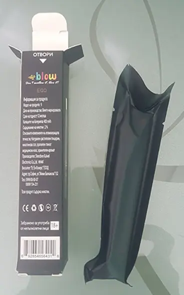Photo de l’avis officiel: EGQ EGQ Blow Cigarette électronique à usage unique — risque: Risque chimique